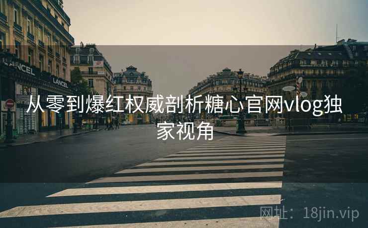 从零到爆红权威剖析糖心官网vlog独家视角